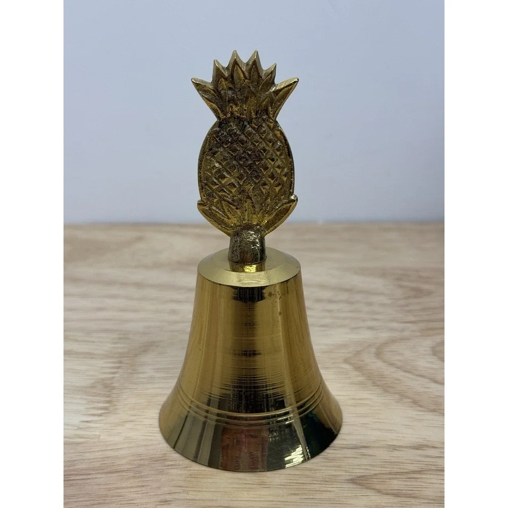 Vintage Brass Bell With Pineapple Top Made In India ‎ #14